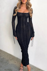 Sofy™ - Midi jurk van geweven mesh zonder rug