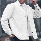 Mareko™ - Jacquard klein geruit casual overhemd jasje