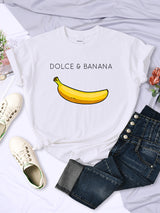 Wendy™ - Dolce Banana Anime T-shirt met afdrukken