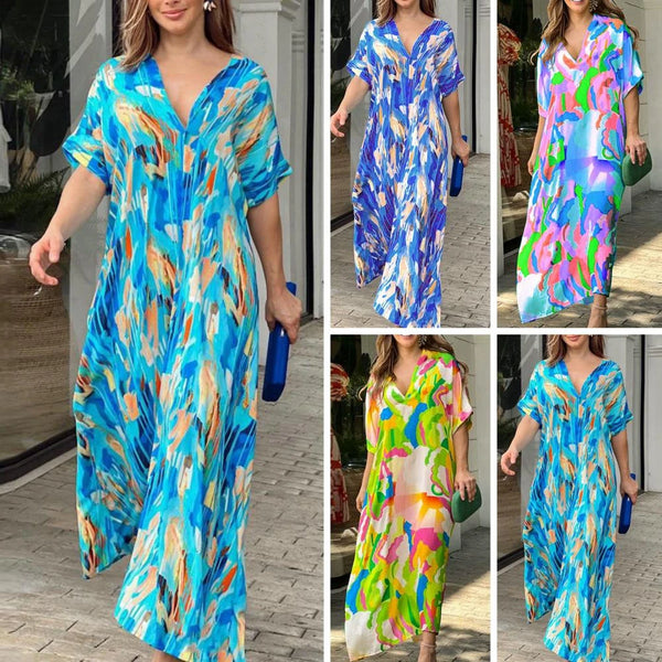 Medozer™- Kleurrijke midi-jurk voor vrouwen