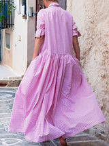 Slevy™ - Vrouwen Maxi jurk met patchwork met Lange Mouwen