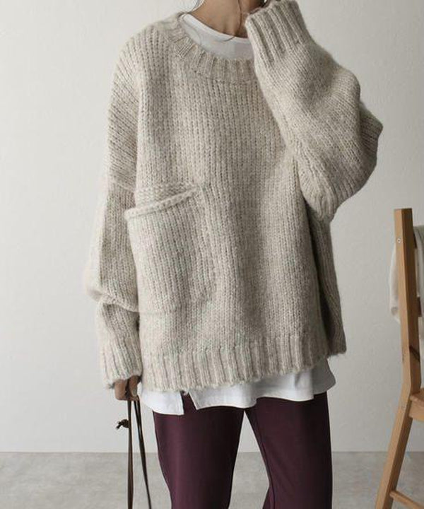 Mari™ - Een prachtige effen trui met lange mouwen!