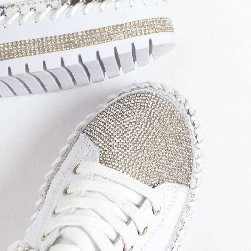 Outlear™ - Diamanten zilveren leren schoenen