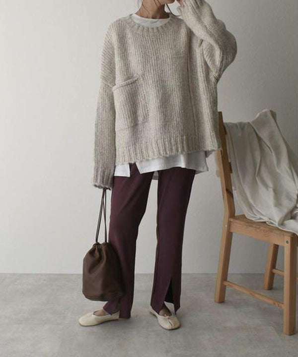 Mari™ - Een prachtige effen trui met lange mouwen!
