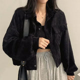 Wonder™ - Corduroy Cropped Oversized Jas
