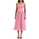 Linier™ - Mouwloze midi-jurk met zak voor dames