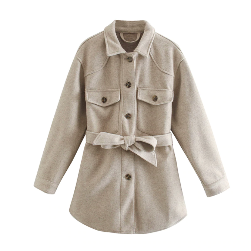 Soul™ - Trendy wollen tussenjas met riem