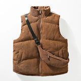Berno™ - Heren Corduroy Puffer Vest met Tas