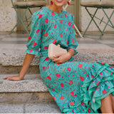 Turquoise™ - Midi-jurk met bloemenprint voor dames