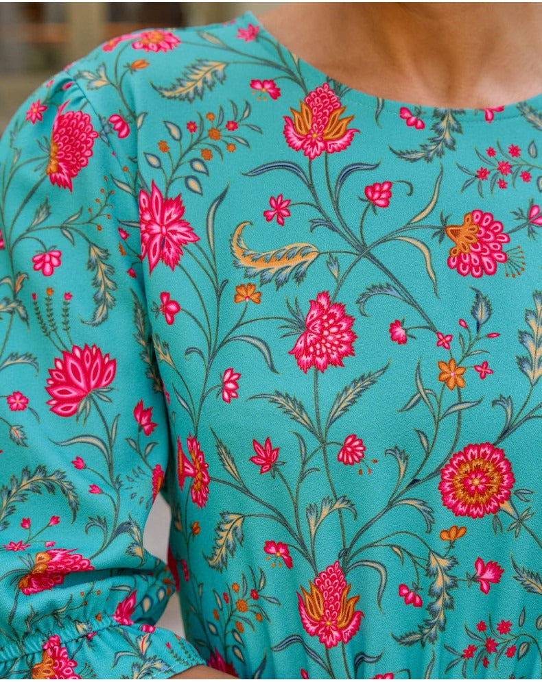 Turquoise™ - Midi-jurk met bloemenprint voor dames